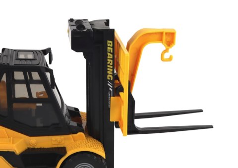 LEAN Toys Wózek Widłowy 1:16 Ruchome Widły Dźwięki Światła Żółty