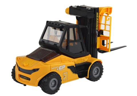 LEAN Toys Wózek Widłowy 1:16 Ruchome Widły Dźwięki Światła Żółty