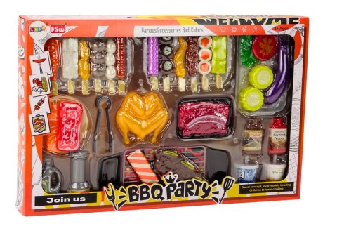 LEAN Toys Zestaw Do Grilla Warzywa Figurki Grill BBQ Party 37 ele.