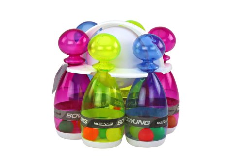 LEAN Toys Zestaw Do Gry W Kręgle 6 Kręgli Przeźroczyste Kolorowe