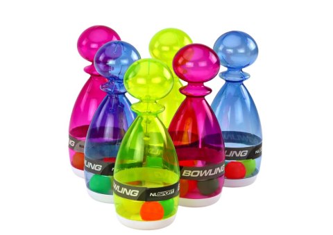 LEAN Toys Zestaw Do Gry W Kręgle 6 Kręgli Przeźroczyste Kolorowe