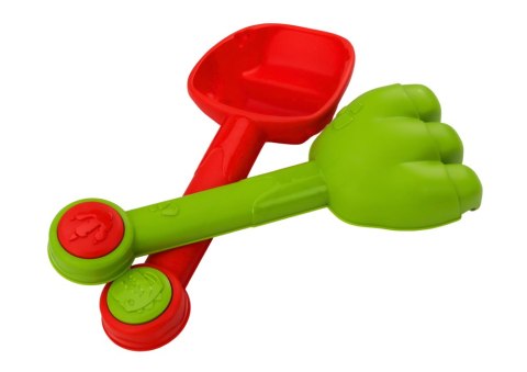 LEAN Toys Zestaw Do Piasku Dinozaur Młynek Lejek Łopatka Grabki Konewka Foremki