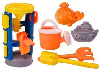 LEAN Toys Zestaw Do Piasku Duży Młynek Łopatka Grabki Konewka Foremki