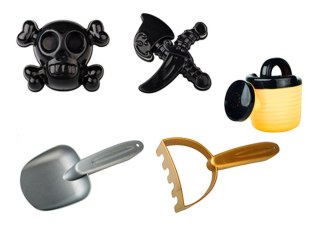 LEAN Toys Zestaw Do Piasku Piracki Wiaderko Konewka Sitko Zestaw 6 ele.