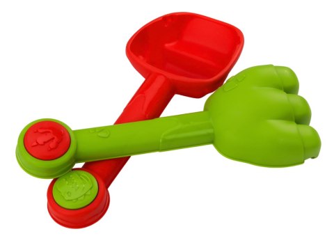 LEAN Toys Zestaw Do Piasku Wiaderko Z Prysznicem Łopatka Grabki Foremki Dinozaury