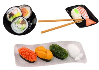 LEAN Toys Zestaw Do Sushi Akcesoria Krewetki Dla Dzieci Zabawkowy 22 ele.
