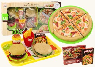 LEAN Toys Zestaw Fast Food Pizza Burgery Frytki Akcesoria Dla Dzieci 24 ele.