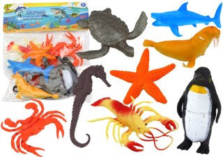 LEAN Toys Zestaw Figurek Zwierząt Morskich Podwodnych 10 Sztuk