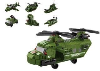 LEAN Toys Zestaw Klocków Helikopter Wojskowy Militarny Zielony 1000 El