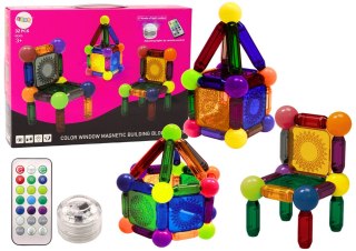 LEAN Toys Zestaw Klocków Magnetycznych Z Podświetleniem 32 Elementy