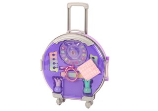 LEAN Toys Zestaw Kosmetyków W Walizce Do Paznokci Makijażu Walizka Fioletowa 9 El.