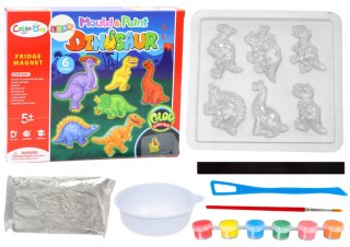 LEAN Toys Zestaw Kreatywny DIY Magnesy z Gipsu Dinozaury