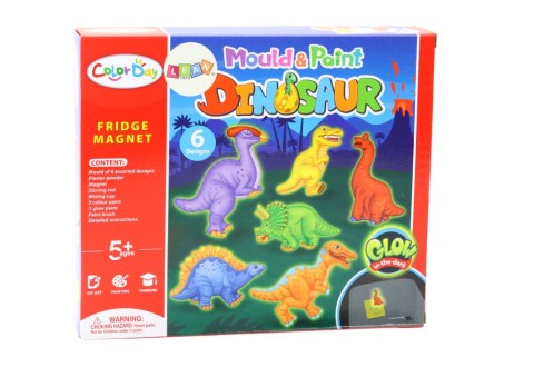 LEAN Toys Zestaw Kreatywny DIY Magnesy z Gipsu Dinozaury