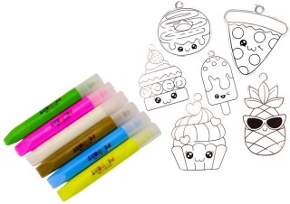LEAN Toys Zestaw Kreatywny Witraże Zawieszki DIY Babeczka Pizza Ananas