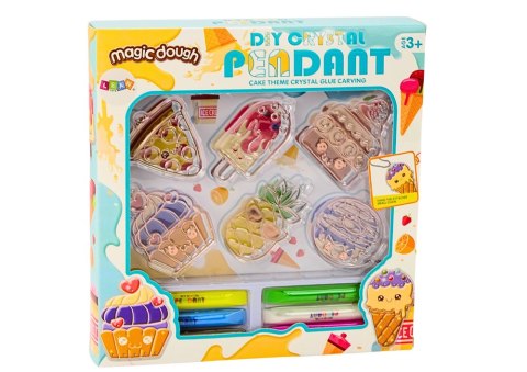 LEAN Toys Zestaw Kreatywny Witraże Zawieszki DIY Babeczka Pizza Ananas
