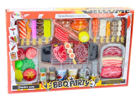 LEAN Toys Zestaw Przyjęcie Grill Potrawy Napoje Warzywa 40 Elementów