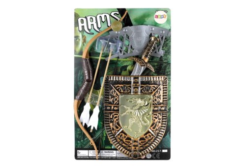 LEAN Toys Zestaw Rycerza Łuk Miecz Tarcza Kostium Rycerski