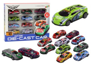 LEAN Toys Zestaw Samochodzików Resoraki Autka Sportowe Wyścigowe 1:64 10 szt.