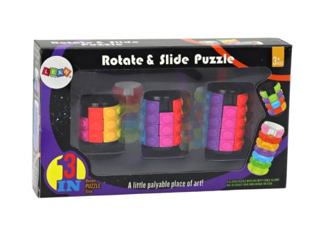 LEAN Toys Zestaw Układanek Logicznych Walec 3 Stopnie Trudności