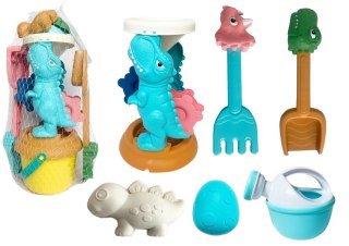 LEAN Toys Zestaw Zabawek Do Piasku Młynek Wiaderko Foremki Dinozaury