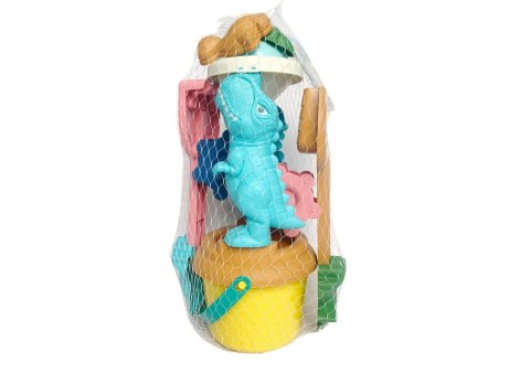 LEAN Toys Zestaw Zabawek Do Piasku Młynek Wiaderko Foremki Dinozaury