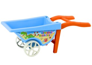 LEAN Toys Zestaw Zabawek Do Piasku Toczka Sześć Foremek Konewka Dinozaury