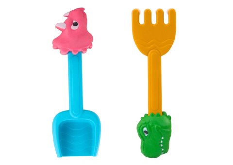 LEAN Toys Zestaw Zabawek Do Piasku Toczka Sześć Foremek Konewka Dinozaury