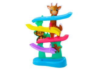 LEAN Toys Zjeżdżalnia Dla Kulek Żyrafa Małpka Dźwięki Kolorowa