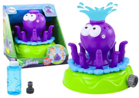 LEAN Toys Zraszacz Ogrodowy Ośmiornica Fontanna Bańki Mydlane Fioletowa