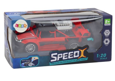 LEAN Toys Autko Zdanie Sterowane RC 1:20 Efekt Dymny Światła Czerwony