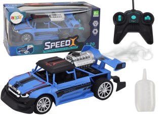 LEAN Toys Autko Zdanie Sterowane RC 1:20 Efekt Dymny Światła Niebieski