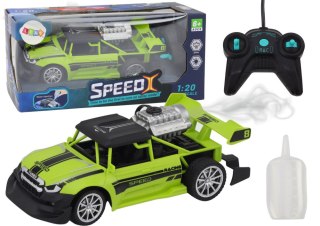 LEAN Toys Autko Zdanie Sterowane RC 1:20 Efekt Dymny Światła Zielony