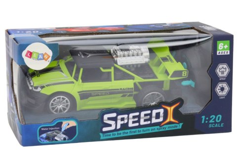 LEAN Toys Autko Zdanie Sterowane RC 1:20 Efekt Dymny Światła Zielony