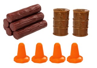 LEAN Toys Ciężarówka Z Drewnem Niebieska Tir Przyczepa 1:24 Bale Dźwięki Światła