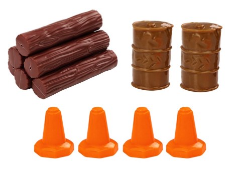 LEAN Toys Ciężarówka Z Drewnem Niebieska Tir Przyczepa 1:24 Bale Dźwięki Światła