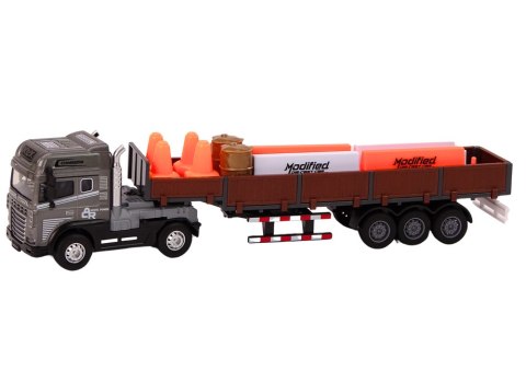 LEAN Toys Ciężarówka Z Przyczepą 1:24 TIR Auto Ciężarowe Akcesoria Dźwięki Światła