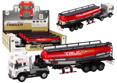 LEAN Toys Ciężarówka Z Przyczepą Cysterna TIR 1:24 Auto Ciężarowe Światła Dźwięki