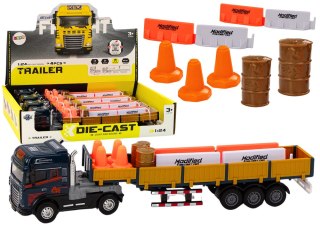 LEAN Toys Ciężarówka Z Przyczepą Niebieska 1:24 TIR Auto Ciężarowe Akcesoria Dźwięki