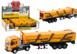 LEAN Toys Ciężarówka Z Przyczepą TIR Pojazd Transportowy 1:24 Dźwięki Światła Żółta