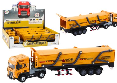 LEAN Toys Ciężarówka Z Przyczepą TIR Pojazd Transportowy 1:24 Dźwięki Światła Żółta