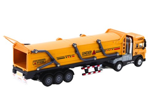 LEAN Toys Ciężarówka Z Przyczepą TIR Pojazd Transportowy 1:24 Dźwięki Światła Żółta