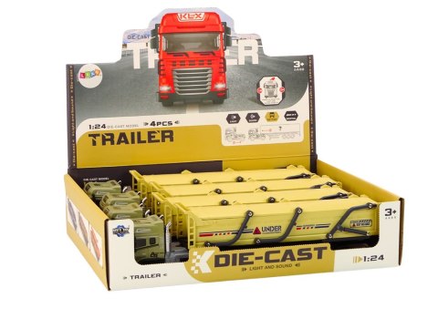 LEAN Toys Ciężarówka Z Przyczepą TIR Pojazd Transportowy 1:24 Dźwięki Światła