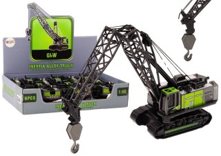 LEAN Toys Dźwig Gąsienicowy Żuraw Metalowy Hak 1:55Czarno-Zielony