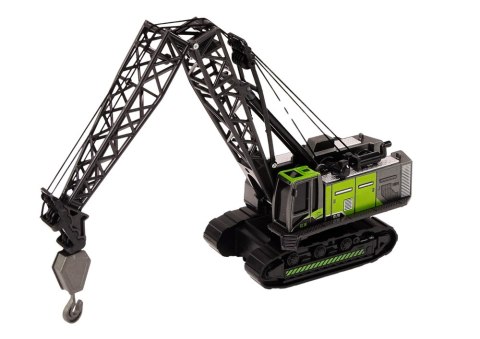 LEAN Toys Dźwig Gąsienicowy Żuraw Metalowy Hak 1:55Czarno-Zielony