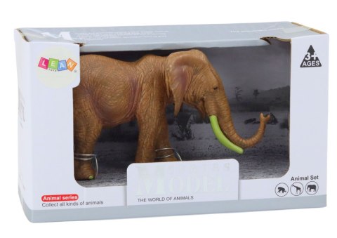 LEAN Toys Figurka Kolekcjonerska Słoń Afrykański Safari Brązowy
