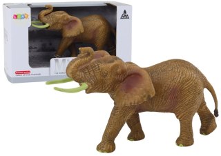 LEAN Toys Figurka Kolekcjonerska Słoń Afrykański Z Podniesioną Trąbą Safari