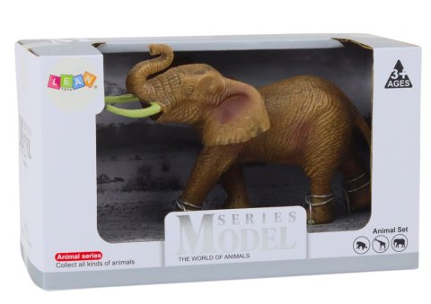 LEAN Toys Figurka Kolekcjonerska Słoń Afrykański Z Podniesioną Trąbą Safari