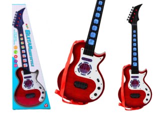 LEAN Toys Gitara Elektryczna Dla Dzieci Światła Melodie Czerwona