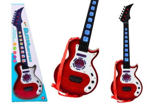 LEAN Toys Gitara Elektryczna Dla Dzieci Światła Melodie Czerwona