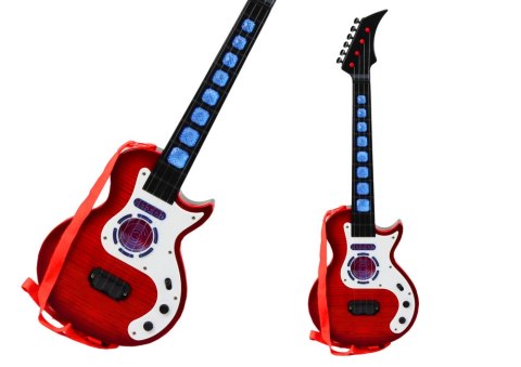 LEAN Toys Gitara Elektryczna Dla Dzieci Światła Melodie Czerwona